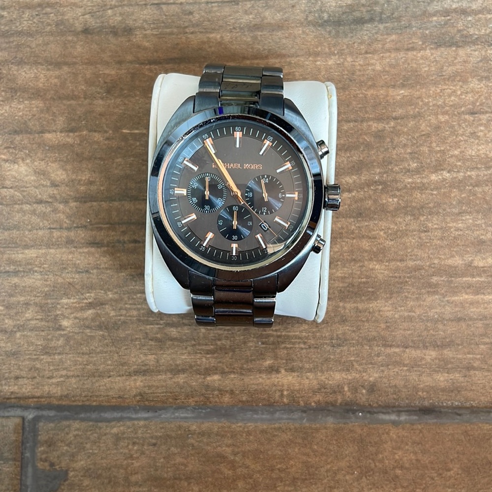 Mens Michael Kors Gun metal and rose gold watch